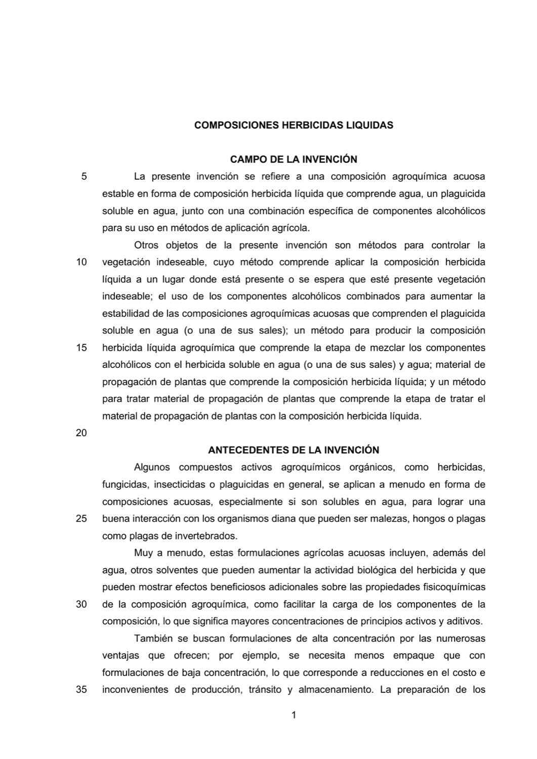 COMPOSICIONES HERBICIDAS LIQUIDAS
