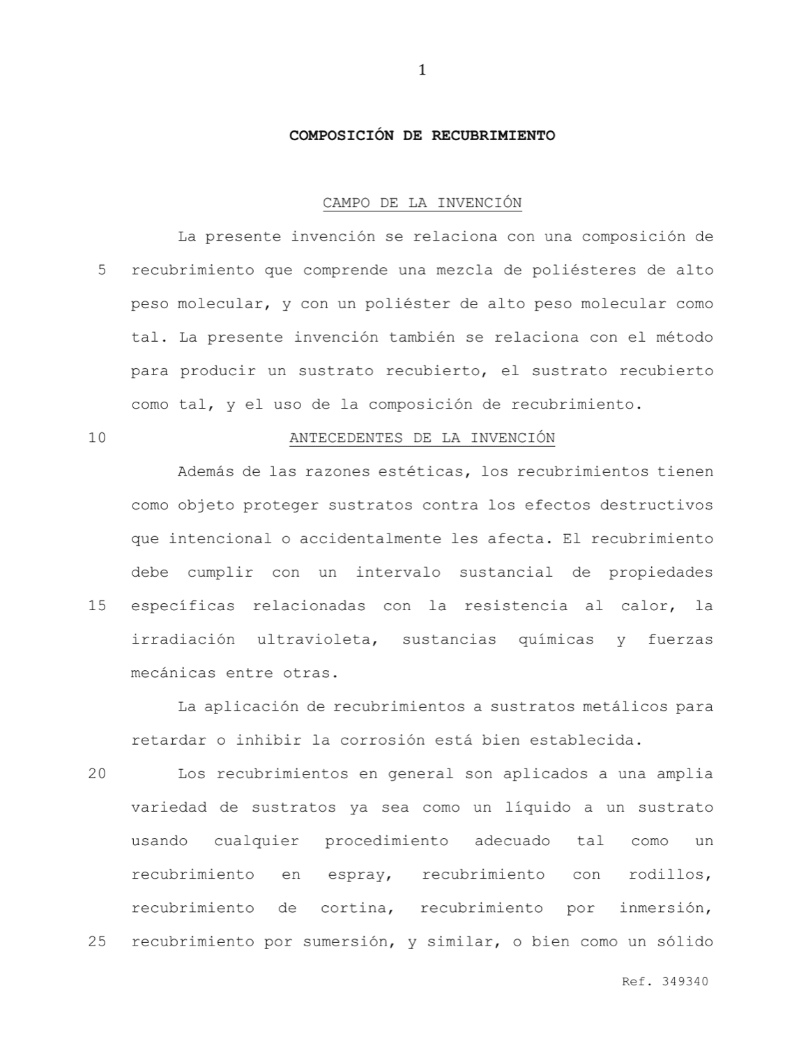 COMPOSICIÓN DE RECUBRIMIENTO