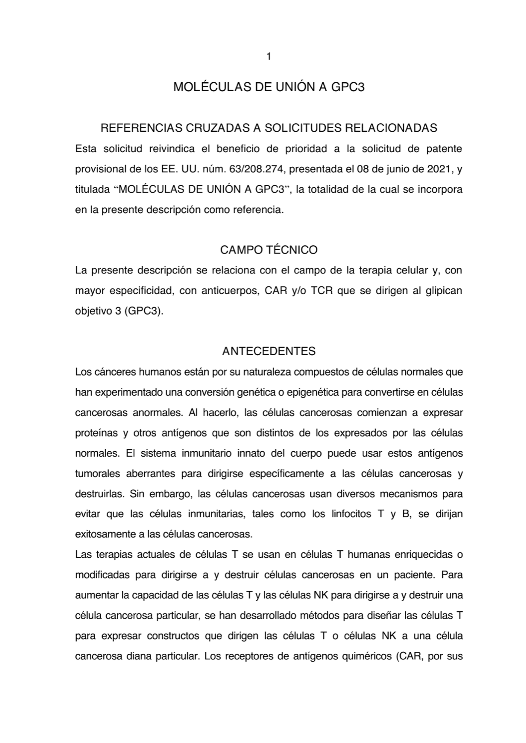 MOLÉCULAS DE UNIÓN A GPC3
