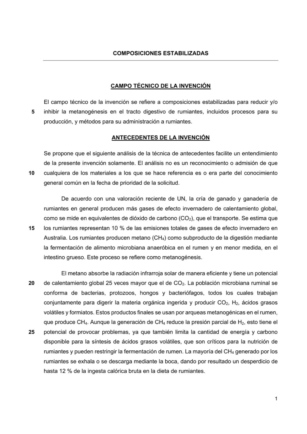COMPOSICIONES ESTABILIZADAS