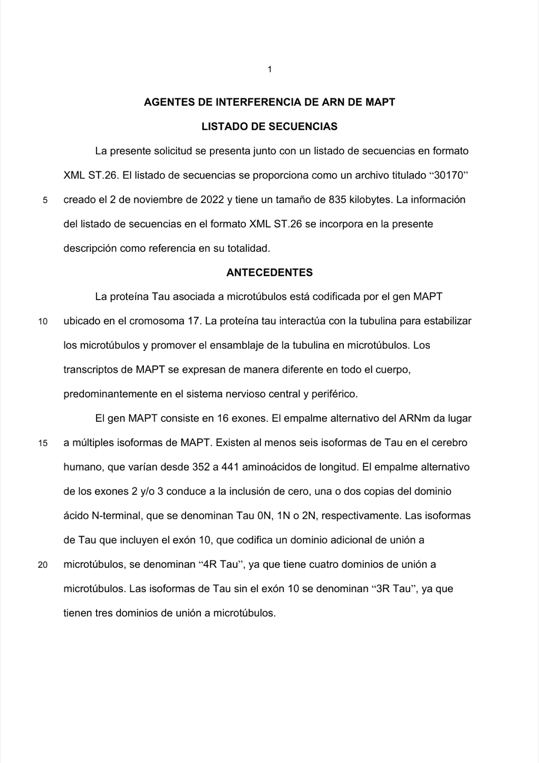 AGENTES DE INTERFERENCIA DE ARN DE MAPT