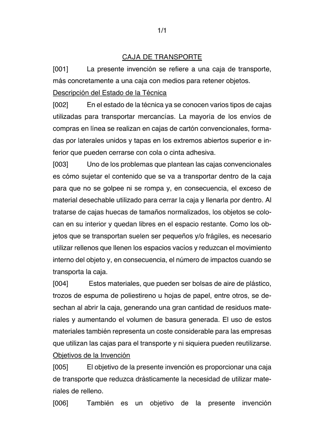 CAJA DE TRANSPORTE