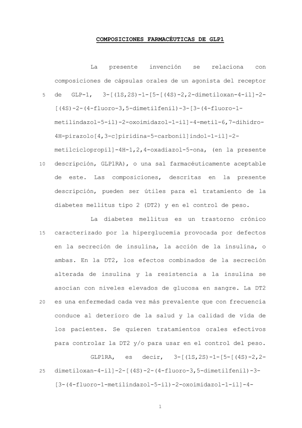 COMPOSICIONES FARMACÉUTICAS DE GLP1