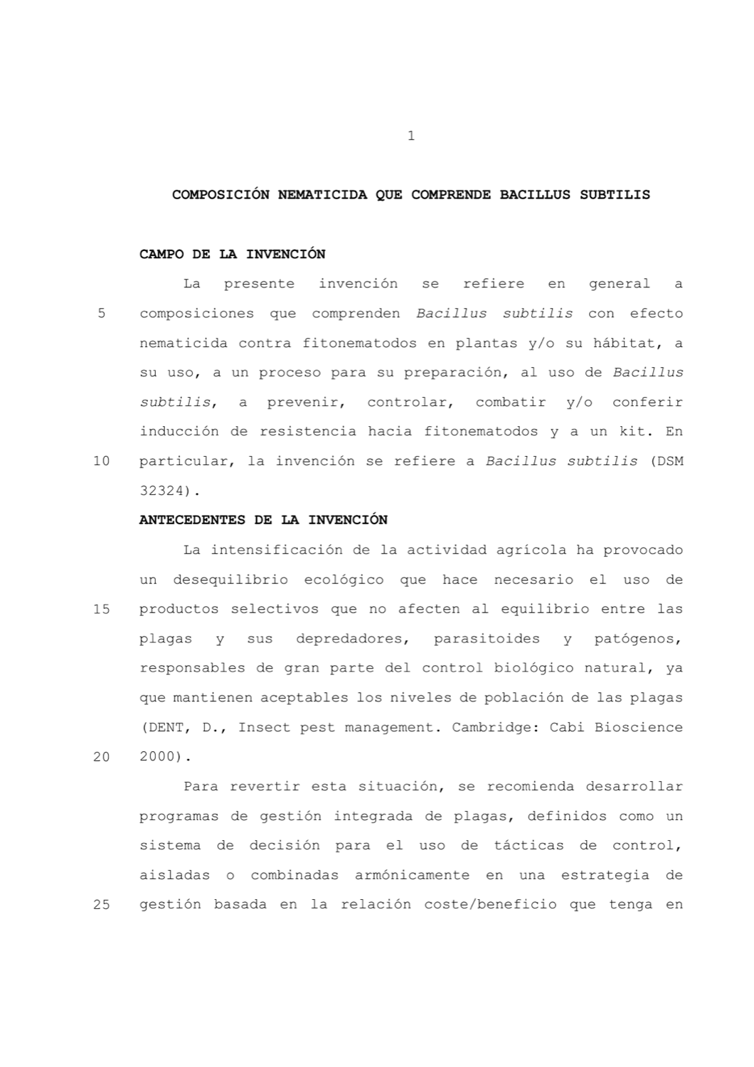 COMPOSICIÓN NEMATICIDA QUE COMPRENDE BACILLUS SUBTILIS