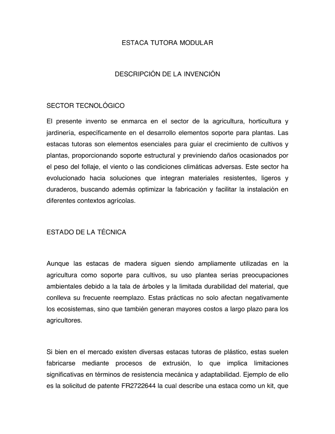 ESTACA TUTORA MODULAR