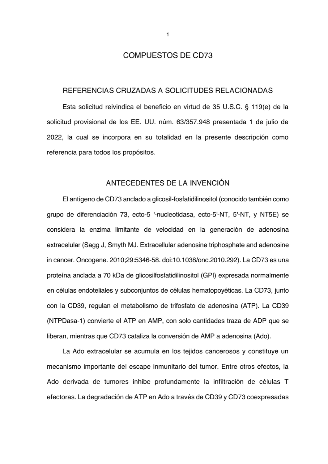 COMPUESTOS DE CD73