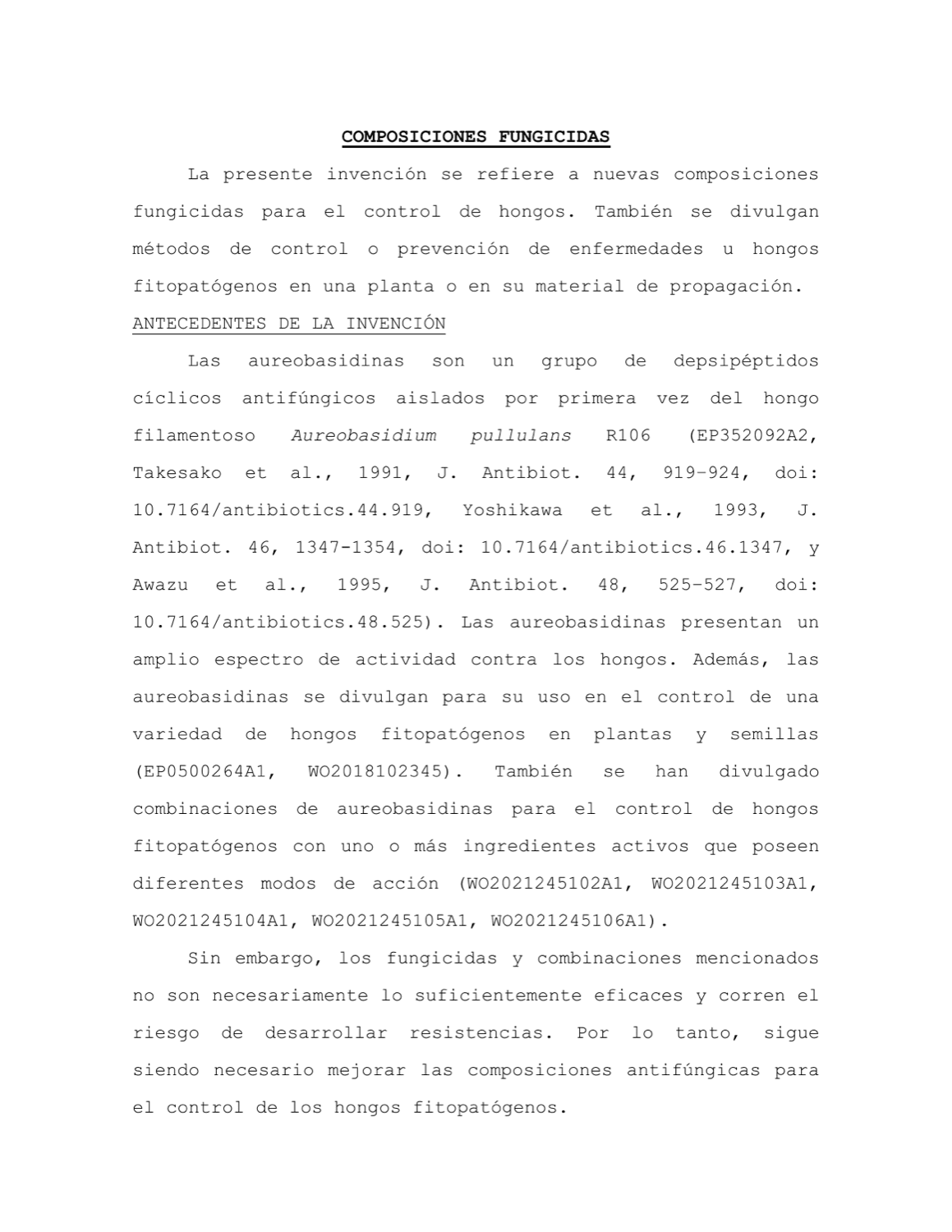 COMPOSICIONES FUNGICIDAS