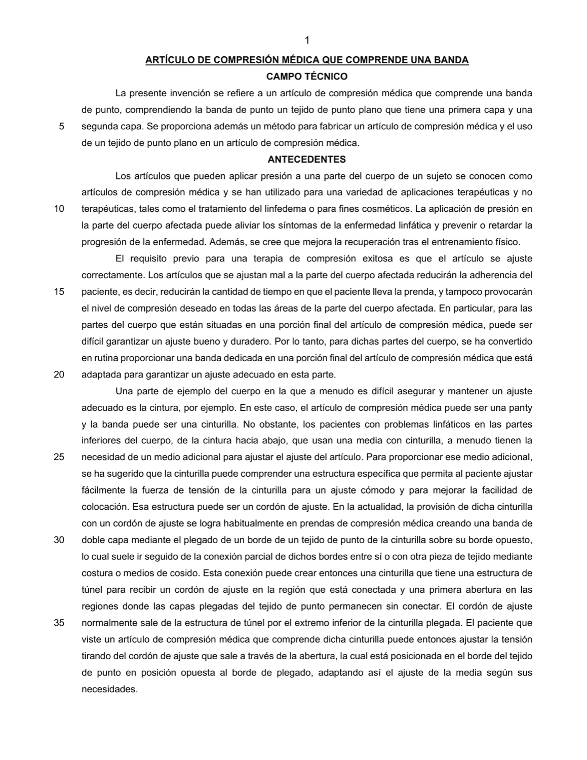 ARTÍCULO DE COMPRESIÓN MÉDICA QUE COMPRENDE UNA BANDA