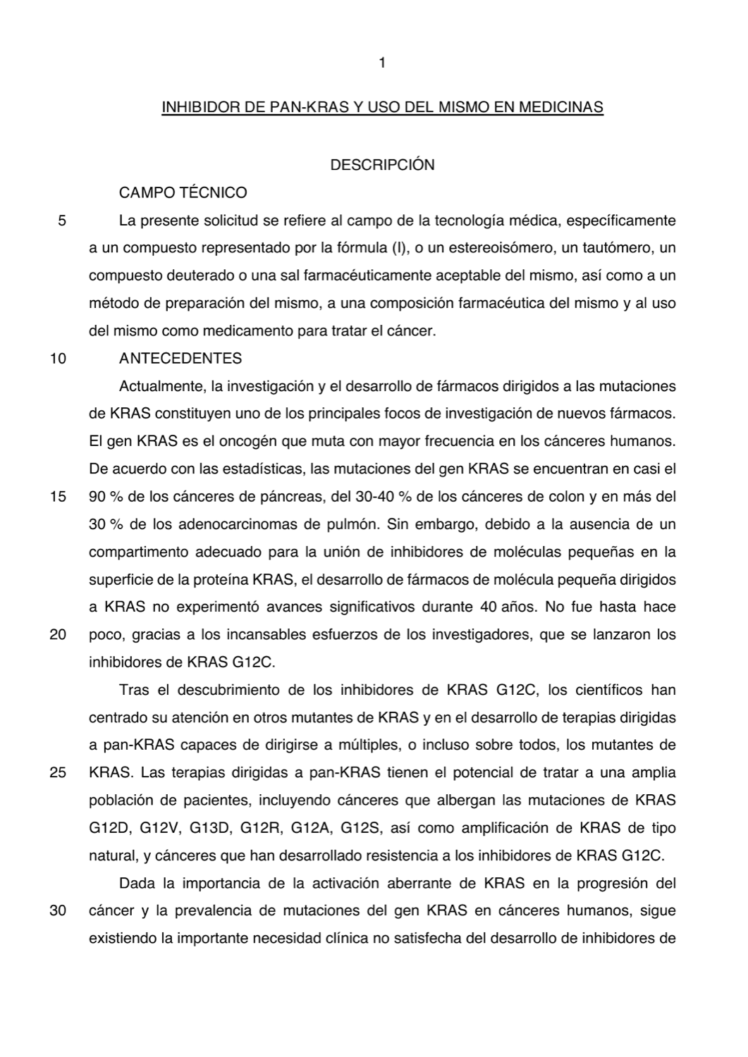 INHIBIDOR DE PAN-KRAS Y USO DEL MISMO EN MEDICINAS