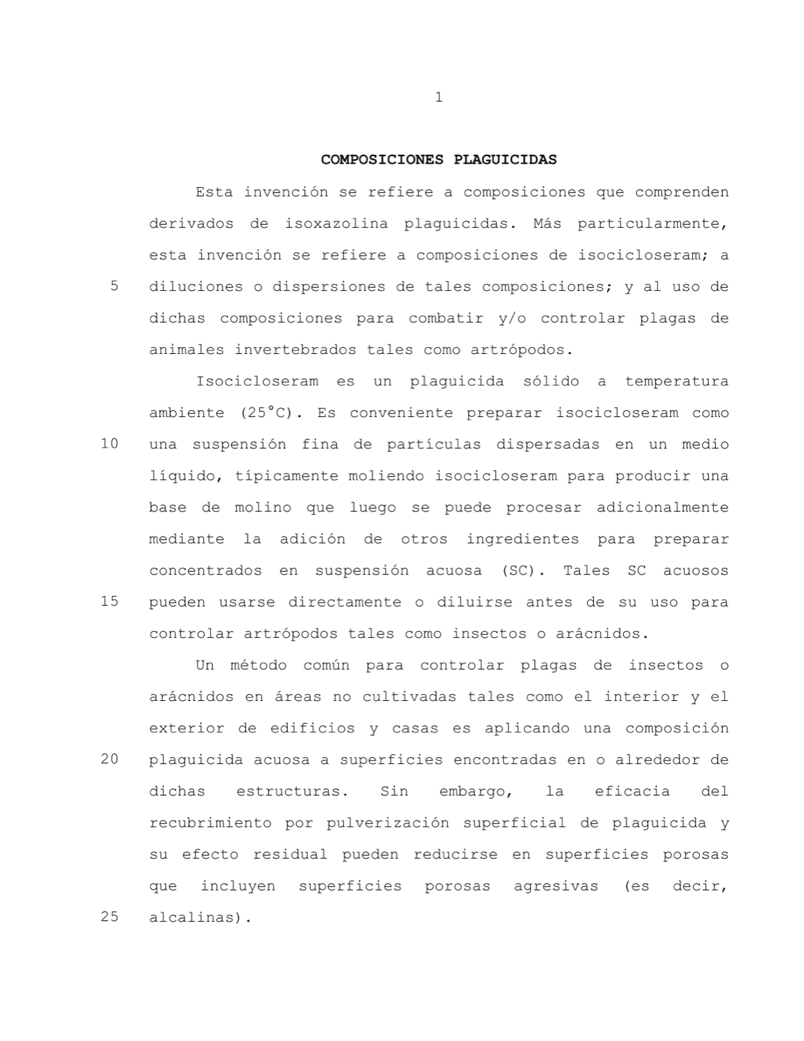 COMPOSICIONES PLAGUICIDAS